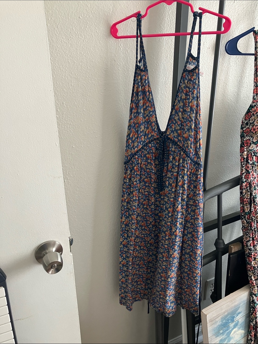 Xhilaration Blue Floral Kids Dress with Multicolor Flowers